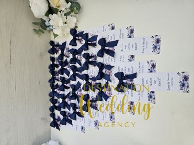 Книгоразделител с панделка лилав дизайн – подарък за гостите на сватбата