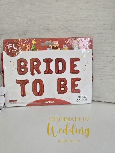 Фолиев червен надпис "Bride to be"