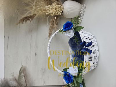 Декорирана кошница в синьо