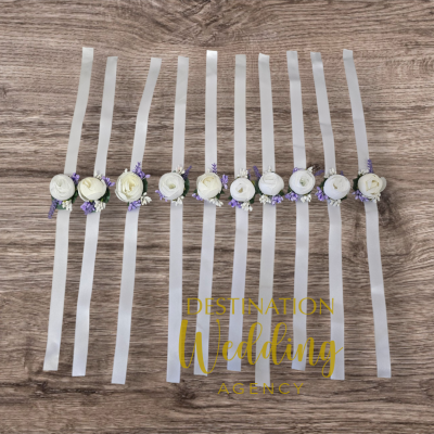 Бутониера с лавандула и божур (2)