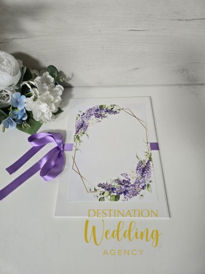 Папка за брачно свидетелство лилав дизайн (2)