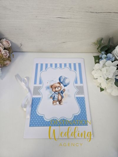 Луксозна папка за кръщелно свидетелство – специален спомен от Светото Кръщение 🧸💙